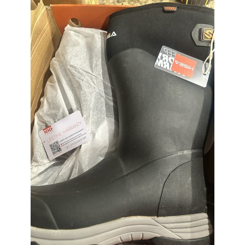 HISEA Rubber Rain Boots for Men, Waterproof Insulated Neoprene Hunting Size 12